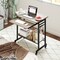 Mobile Laptop Desk with Keyboard Tray, Hooks, Rolling Casters, and Shelf